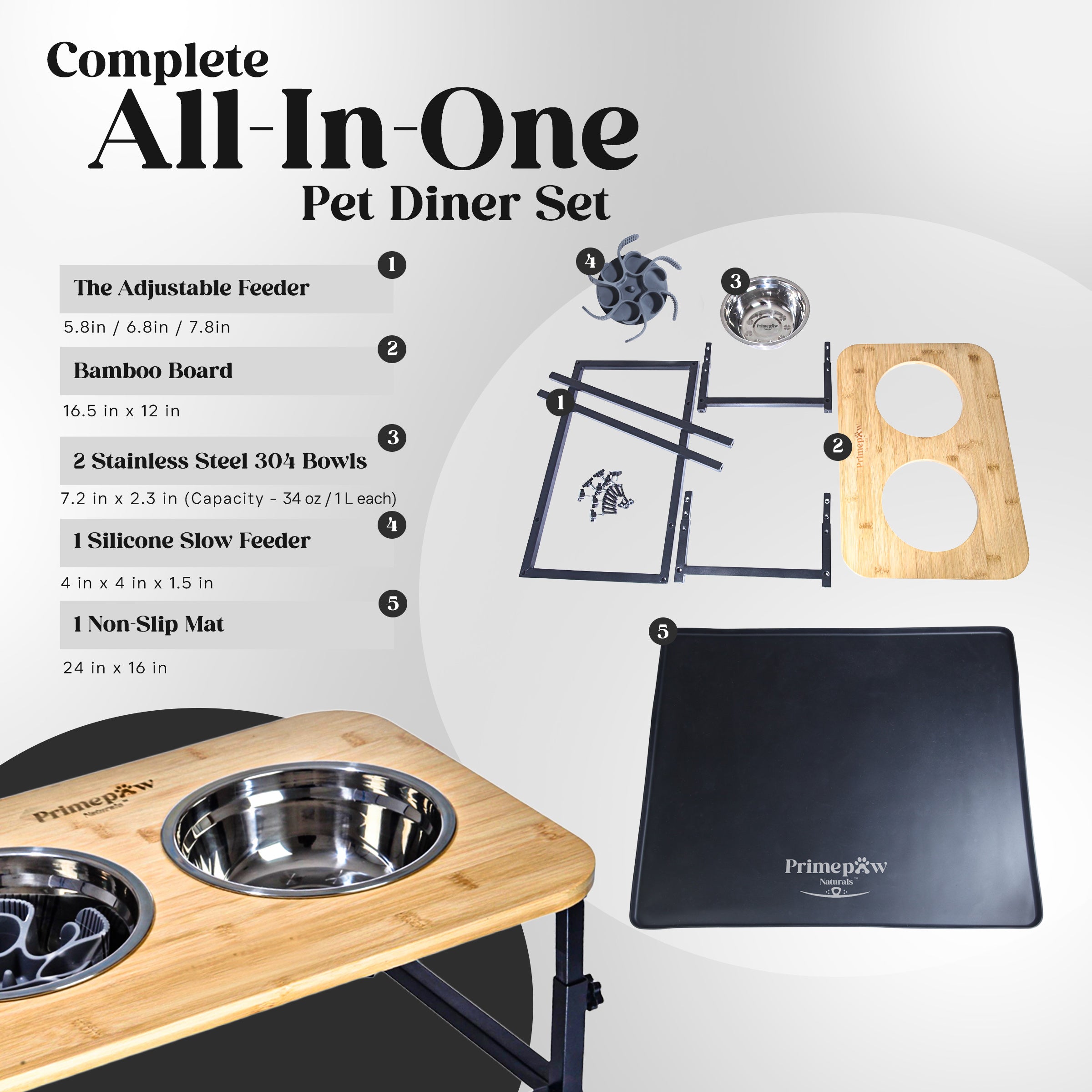 PrimePaw Naturals Elevated Dog Feeder